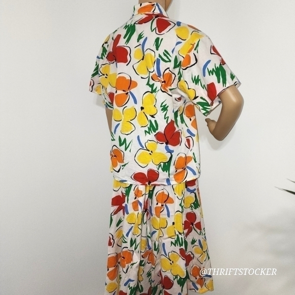 Vintage 80s floral skirt set - Picture 4 of 9